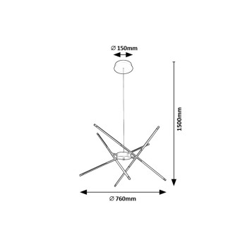 Pendul LED Rabalux 72237 Henli 1400lm 3000K negru