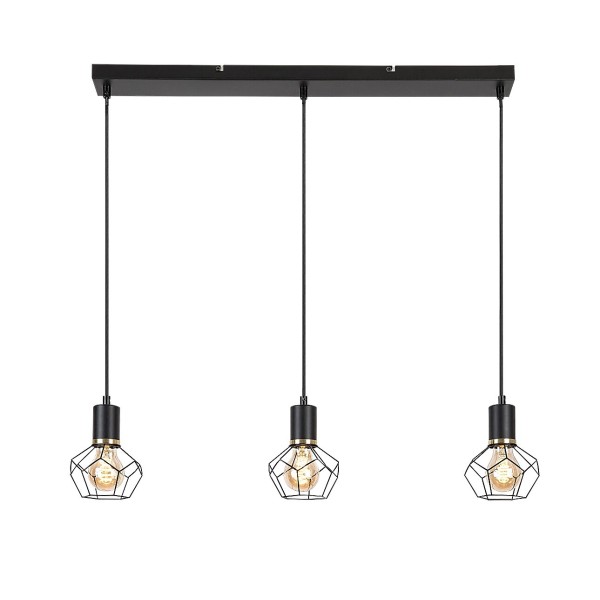 Pendul Rabalux 72242 Fran E27 3x MAX 40W negru mat