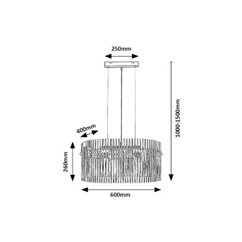 Pendul Rabalux 72262 Inesa E27 2x MAX 40W negru mat