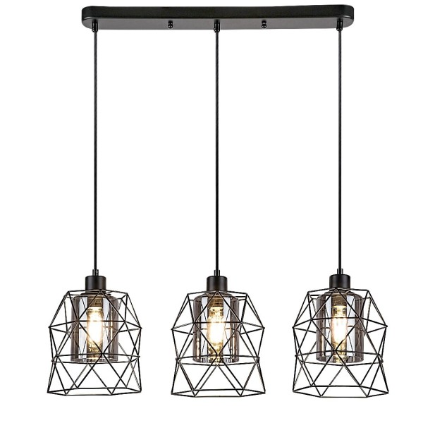 Pendul Rabalux 72113 Emrys E27 3x MAX 40W negru mat