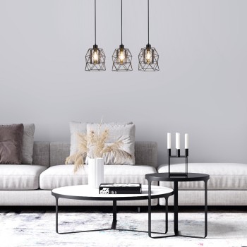 Pendul Rabalux 72113 Emrys E27 3x MAX 40W negru mat