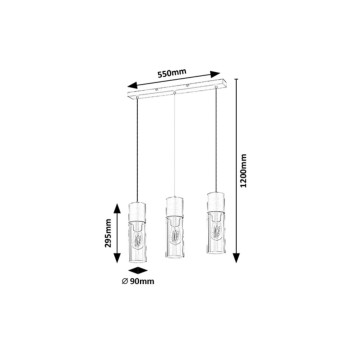 Pendul Rabalux 72053 Ronno E27 3x MAX 25W negru