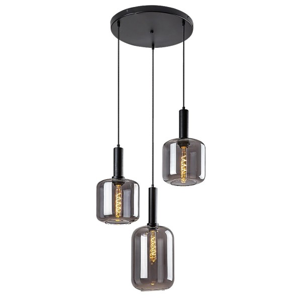 Pendul Rabalux 72103 Lissandra E27 3x MAX 40W negru mat