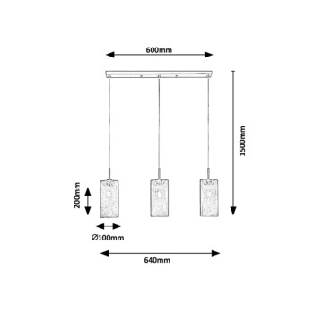 Pendul Rabalux 3019 Callia E14 3x MAX 25W gri