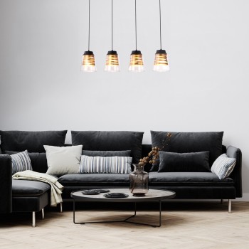 Pendul Rabalux 3544 Zenaida E27 4x MAX 60W negru mat