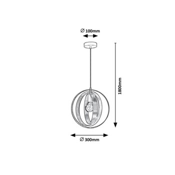 Pendul Rabalux 3607 Harlow E27 1x MAX 60W negru mat