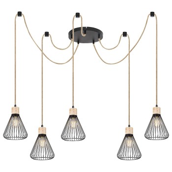 Pendul Rabalux 3150 Farfalle E27 5x MAX 40W negru
