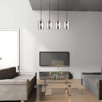 Pendul Rabalux 72247 Perez E27 4x MAX 40W negru mat