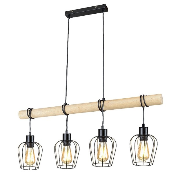 Pendul Rabalux 5247 Fabian E27 4x MAX 40W negru mat