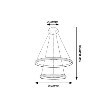 Pendul LED Rabalux 72259 Grete 3450lm 3000K negru