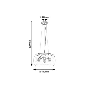 Pendul Rabalux 3190 Ursula E27 3x MAX 40W negru