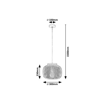 Pendul Rabalux 5237 Rupert E27 1x MAX 40W gri