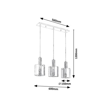 Pendul Rabalux 5250 Donati E27 3x MAX 60W crom