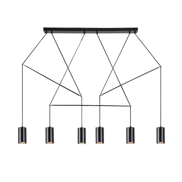 Pendul Rabalux 72018 Aslaug GU10 6x MAX 50W negru mat