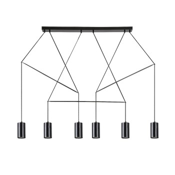 Pendul Rabalux 72018 Aslaug GU10 6x MAX 50W negru mat