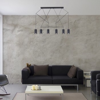 Pendul Rabalux 72018 Aslaug GU10 6x MAX 50W negru mat