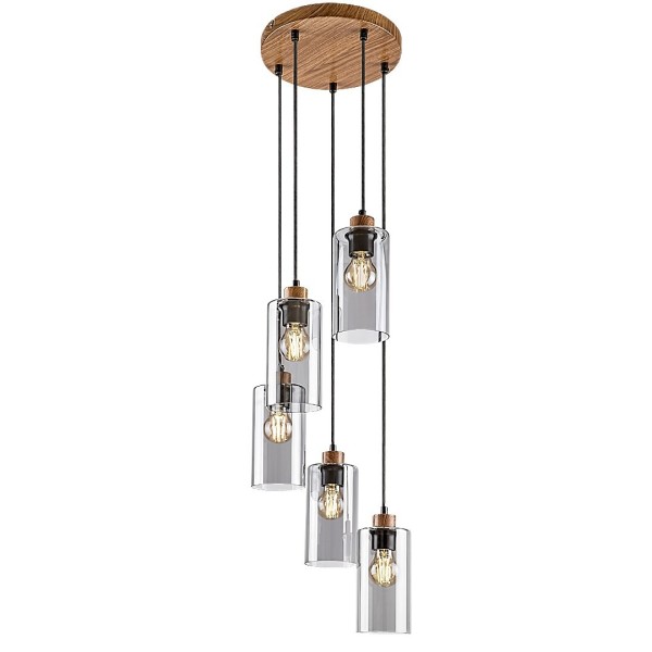 Pendul Rabalux 72125 Tanno E27 5x MAX 25W stejar