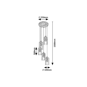 Pendul Rabalux 72125 Tanno E27 5x MAX 25W stejar
