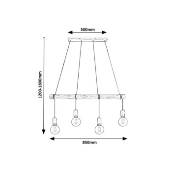 Pendul Rabalux 3980 Pablo E27 4x MAX 40W negru mat