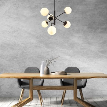 Pendul Rabalux 72194 Meduza E14 6x MAX 20W negru mat