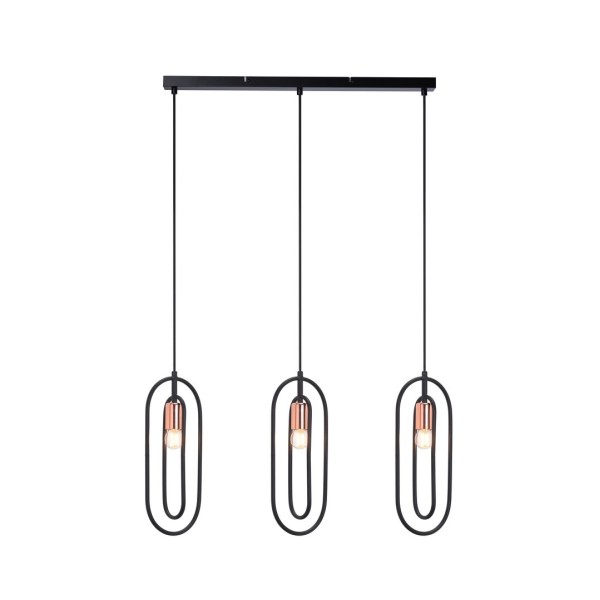 Pendul Rabalux 72264 Rovier E27 3x MAX 40W negru mat