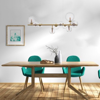 Pendul Rabalux 72298 Aslov G9 10x MAX 28W auriu