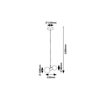 Pendul Rabalux 72299 Lition G9 2X MAX 28W negru