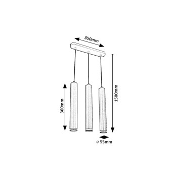 Pendul Rabalux 73037 Senobia GU10 3X MAX 5W negru