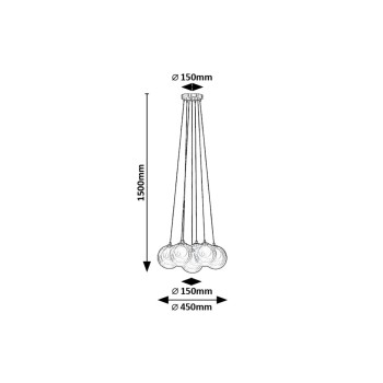 Pendul Rabalux 72304 Rosehip G9 7x MAX 25W culoarea »ôampaniei