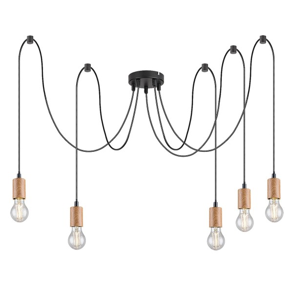 Pendul Rabalux 72075 Dollien E27 5x MAX 60W negru mat