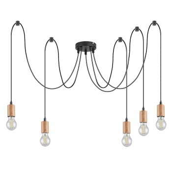 Pendul Rabalux 72075 Dollien E27 5x MAX 60W negru mat