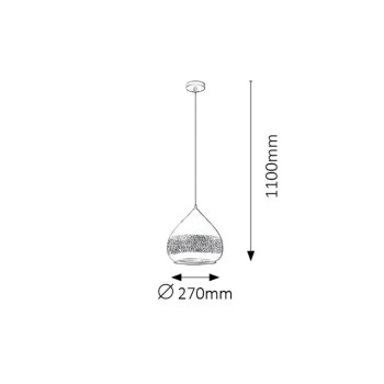 Pendul Rabalux 2278 Kaia E27 1x MAX 40W negru