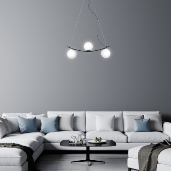 Pendul Rabalux 3469 Aslan E14 C37 3x MAX 5W negru mat