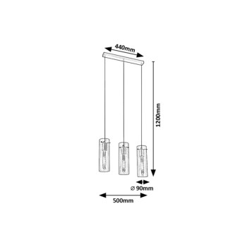 Pendul Rabalux 5259 Acantha E27 3x MAX 40W negru
