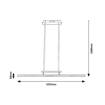 Pendul LED Rabalux 5280 Yordana 1800lm 3000K crom satin