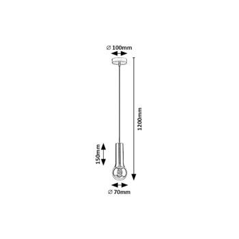 Pendul Rabalux 72015 Zuriel E27 1x MAX 40W crom satin