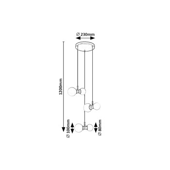 Pendul Rabalux 72300 Lition G9 6x MAX 28W negru