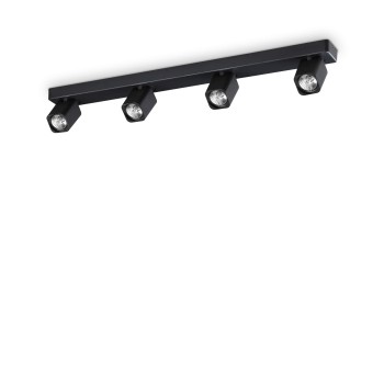 Plafoniera IDEAL LUX RUDY PL4 SQUARE 321523, GU10 4X35W, negru