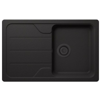 Set Schock Chiuveta Bucatarie Formhaus D-100S 780x500mm Cristalite Nero cu Parti Vizibile si Baterie Prima negru