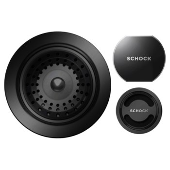 Set Schock Chiuveta Bucatarie Mono N-100S 490x510mm Cristadur Puro cu Baterie Kavus extractibil si Parti Vizibile Puro