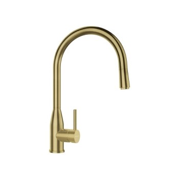 Set Schock Chiuveta Bucatarie Mono N-100S 490x510mm Cristadur Puro cu Baterie Kavus extractibil si Parti Vizibile Gold