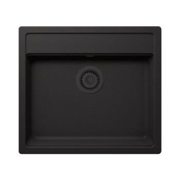 Set Schock Chiuveta Bucatarie Nemo N-100 570x510mm Cristalite Nero cu parti vizibile negru si Baterie Kantus extractibil, negru