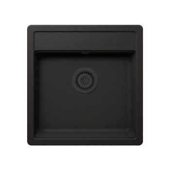 Set Schock Chiuveta Bucatarie Nemo N-100S 490x510mm Cristalite Nero cu parti vizibile negru si Baterie Kantus extractibil, negru