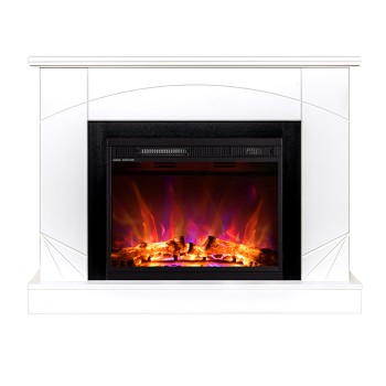 Semineu electric cu mobilier ArtFlame LORANCE & MADEIRA, 1100 x 850 x 270 mm, alb, cu telecomanda