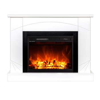 Semineu electric cu mobilier ArtFlame LORANCE & MADEIRA, 1100 x 850 x 270 mm, alb, cu telecomanda
