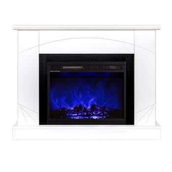Semineu electric cu mobilier ArtFlame LORANCE & MADEIRA, 1100 x 850 x 270 mm, alb, cu telecomanda