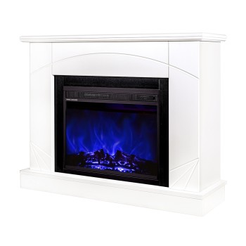 Semineu electric cu mobilier ArtFlame LORANCE & MADEIRA, 1100 x 850 x 270 mm, alb, cu telecomanda