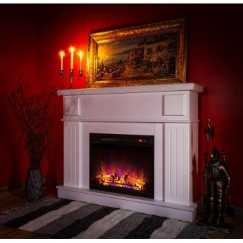 Semineu electric cu mobilier ArtFlame LORANCE & OLIMPIA, 1200 x 950 x 300 mm, alb, cu telecomanda