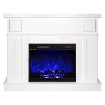Semineu electric cu mobilier ArtFlame LORANCE & OLIMPIA, 1200 x 950 x 300 mm, alb, cu telecomanda