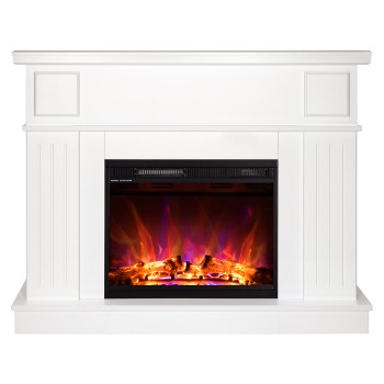 Semineu electric cu mobilier ArtFlame LORANCE & OLIMPIA, 1200 x 950 x 300 mm, alb, cu telecomanda